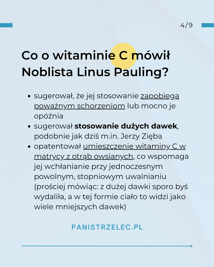 odporność witamina C - Linus Pauling noblista